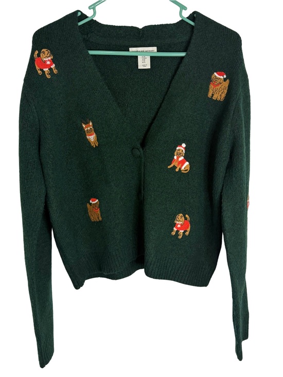 cupcakes & cashmere Sweaters - Cupcakes & Cashmere Holiday Christmas Dog Cardigan Sweater Size Medium